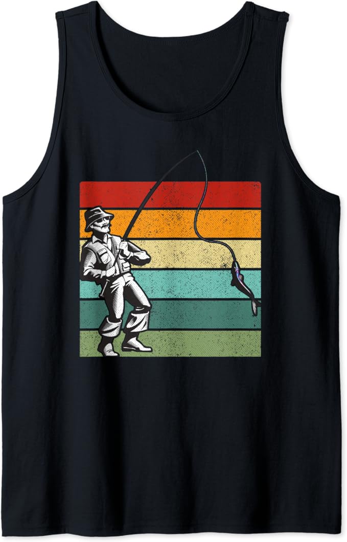 Retro Fishing Tank Top Clothing